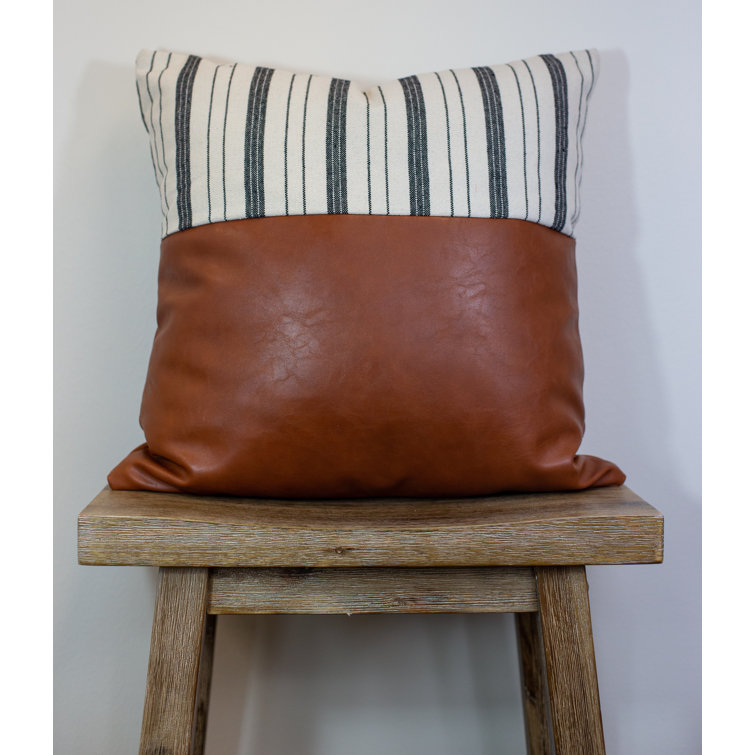 Faux leather best sale pillow cover 20x20